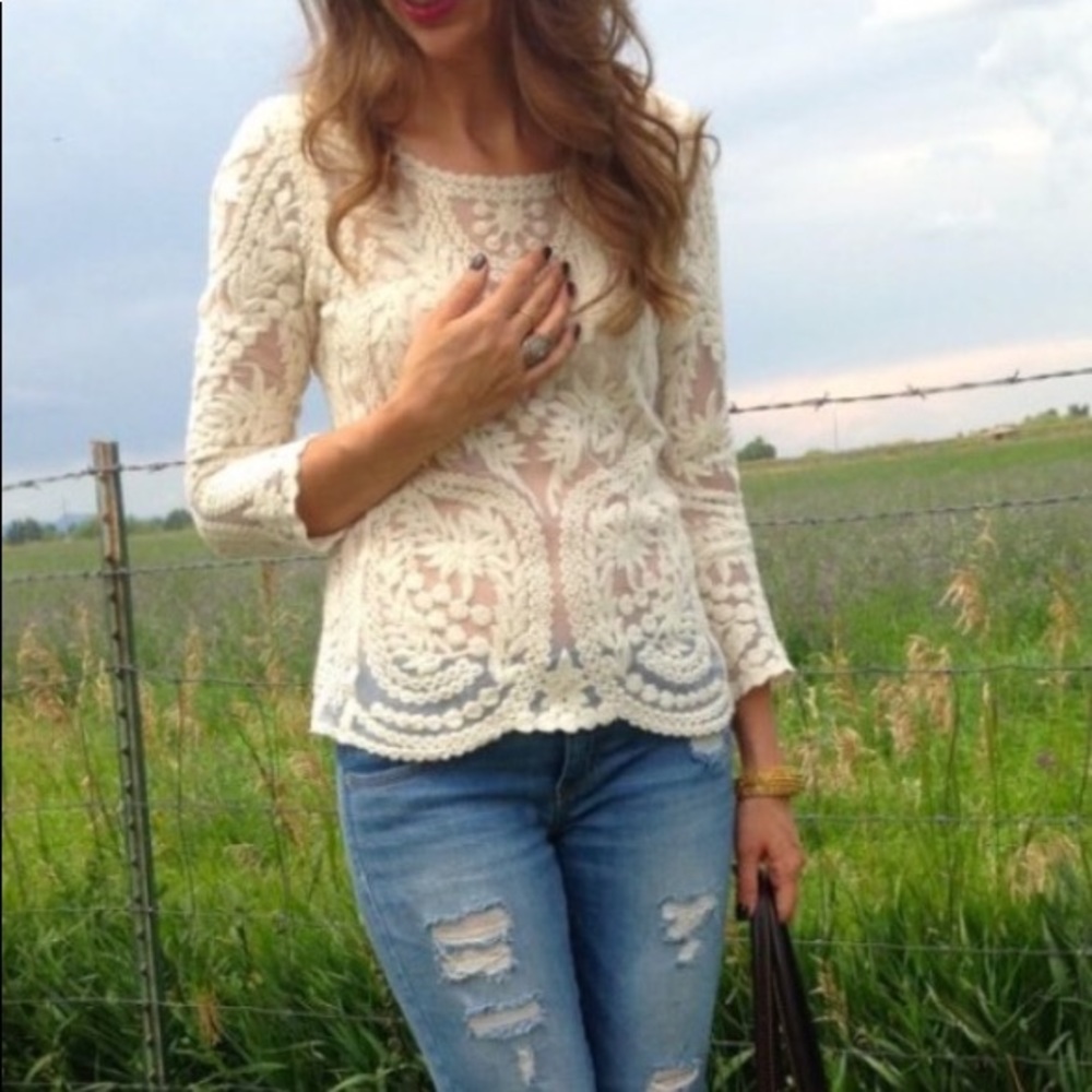 DONATED Express sheer lace top